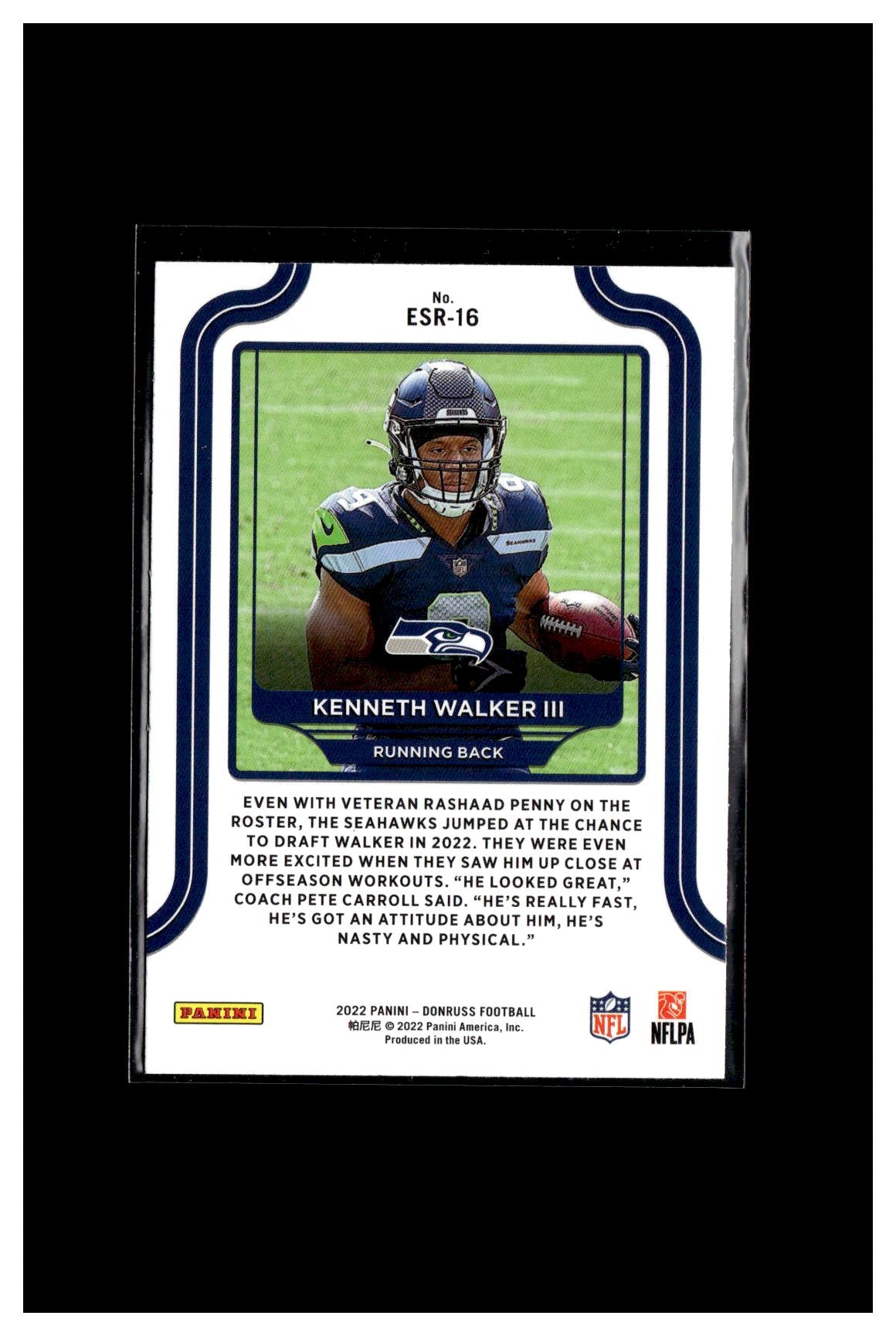 2022 Donruss #ESR-16 Kenneth Walker III The Elite Series Rookies CC