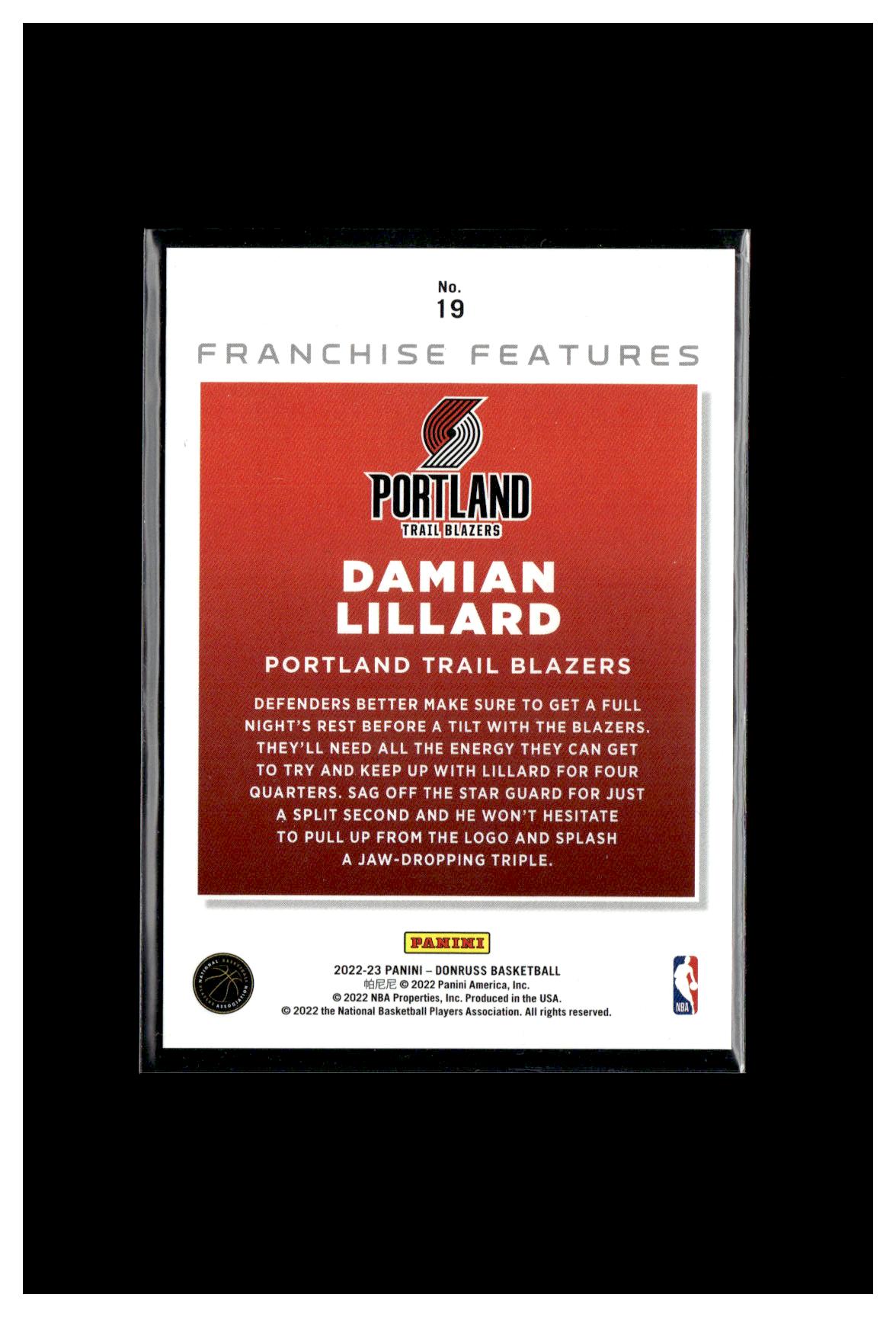 2018-19 Donruss #19 Damian Lillard Express Lane Holo Yellow Laser #/25