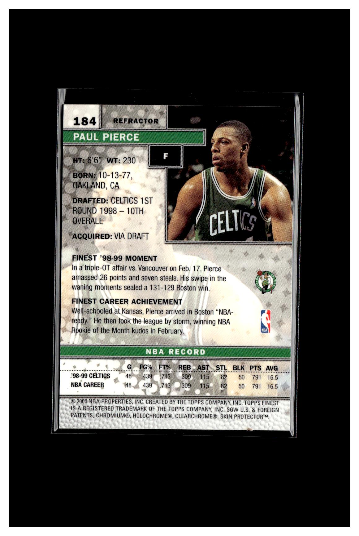 1999-00 Finest #184 Paul Pierce Refractors