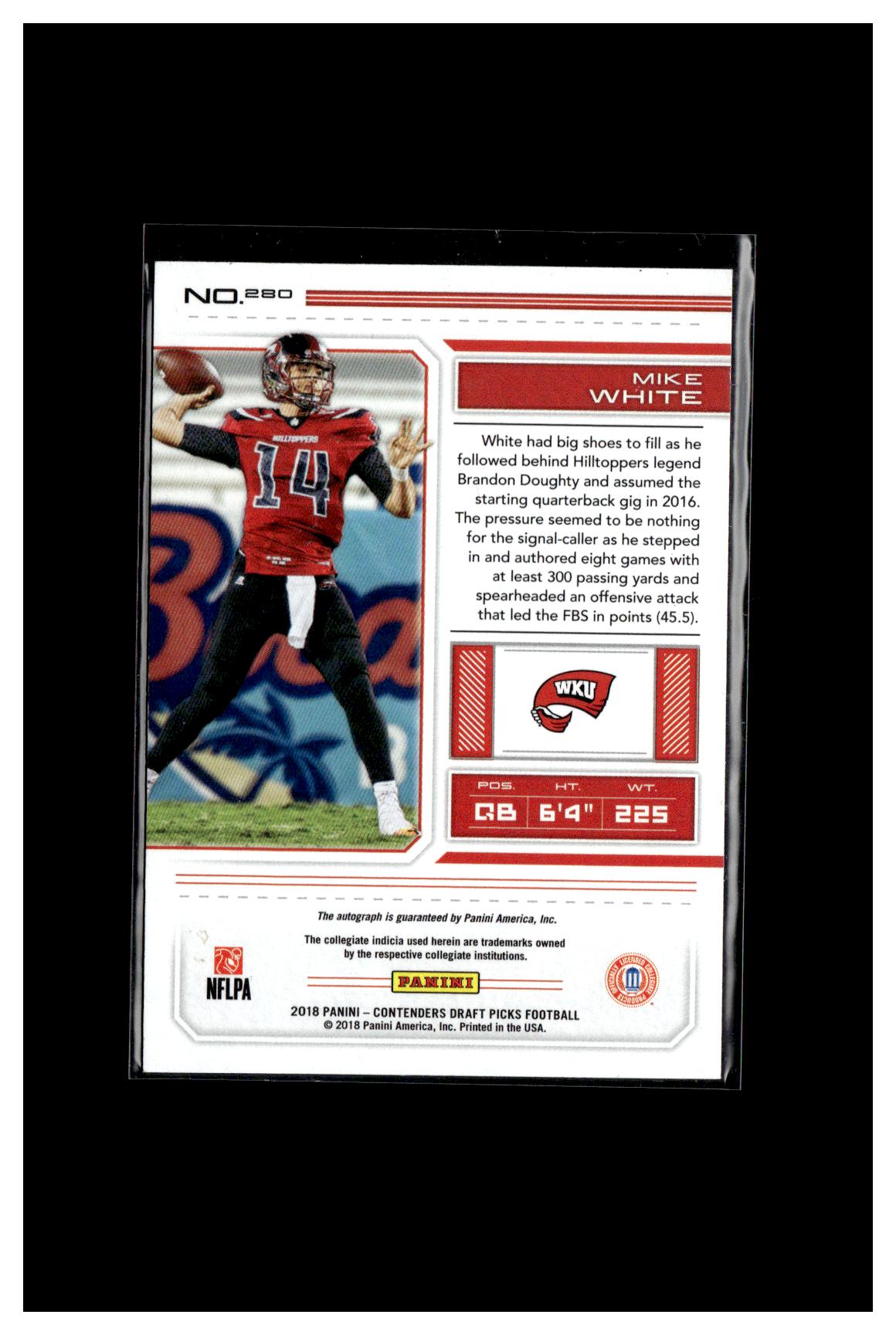 2018 Panini Contenders Draft Picks #280 Mike White