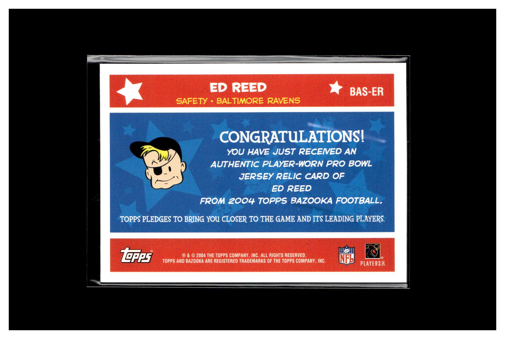 2004 Bazooka #BAS-ER Ed Reed All-Stars Jerseys