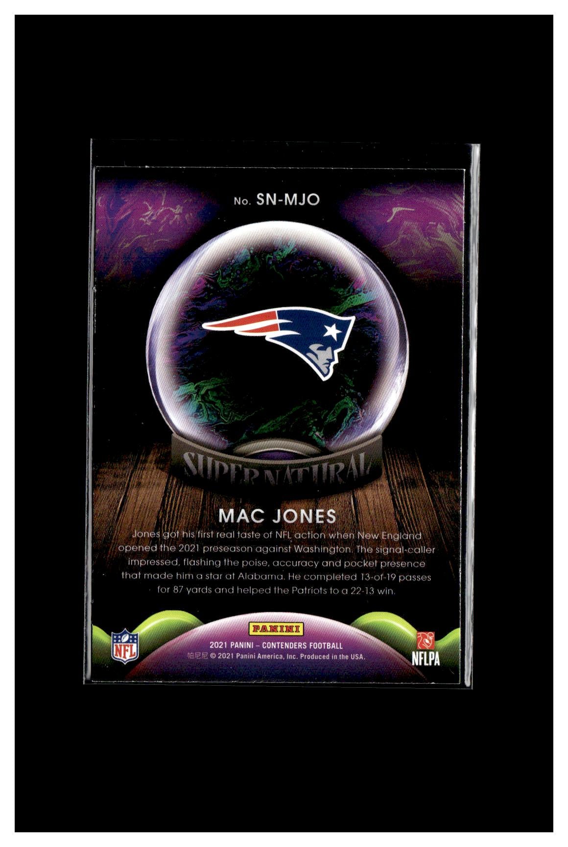 2021 Panini Contenders #SN-MJO Mac Jones Supernatural